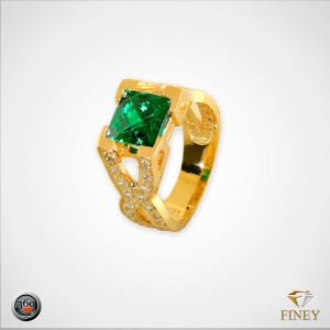ANILLO CIRCONITA VERDE CUADRADA