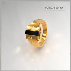 ANILLO HOMBRE ONIX RECTANGULAR