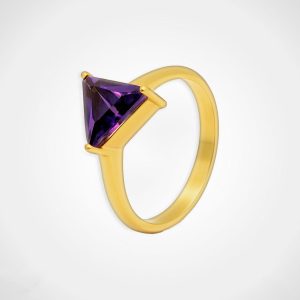 Anillo "Aurora" - Amatista Triangular